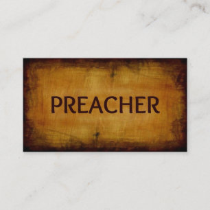 Preacher Antique Brushed Wood Business Card