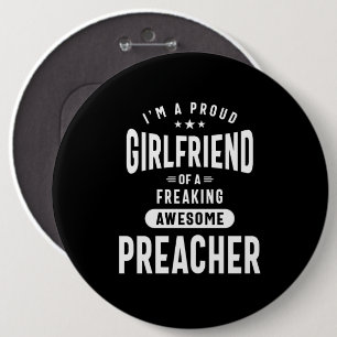 Preacher Job Title Tee Gift Mens Womens 6 Cm Round Badge