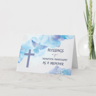 Preacher Ordination Anniversary Blessings Purple Card