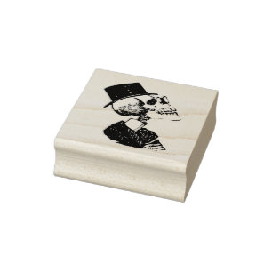 Preacher Skeleton Rubber Stamp