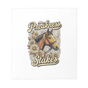Preakness Stakes Vintage Horse Floral Race Design Notepad