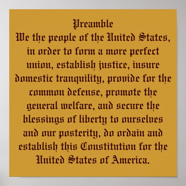 Preamble of the Constitution. Poster (Front)