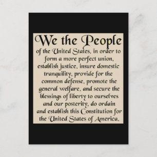 Preamble to The Constitution of the United States Postcard