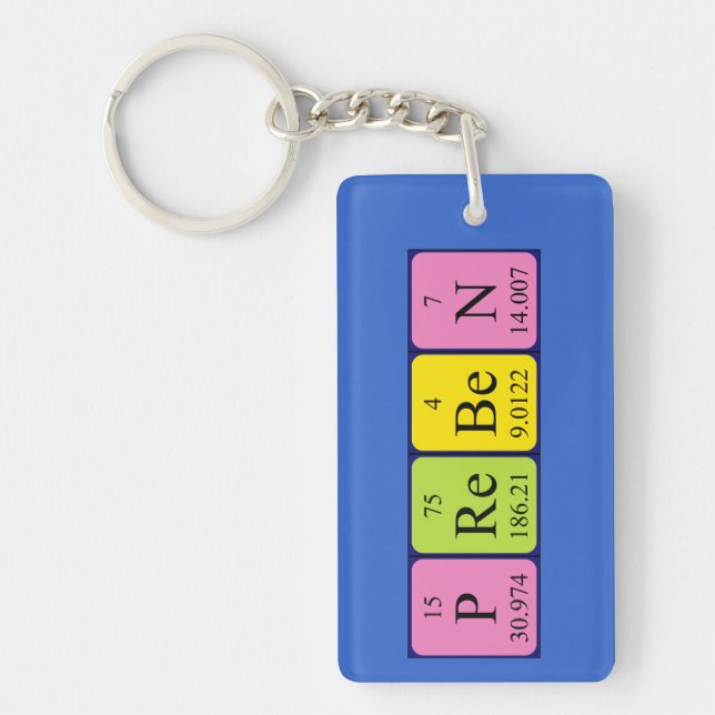 Preben periodic table name keyring (Front)