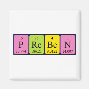 Preben periodic table name magnet