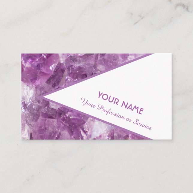 Precious amethyst gem business card (Front)