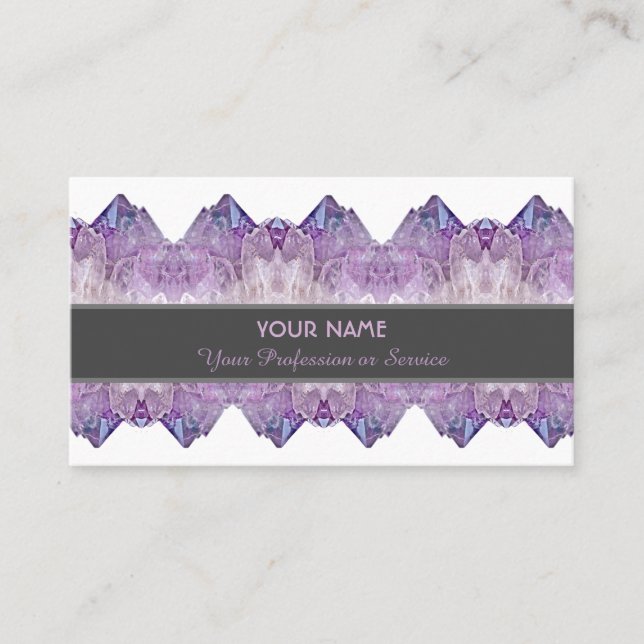 Precious amethyst gem business card (Front)