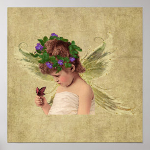 Precious Angel Girl w/butterfly- Print