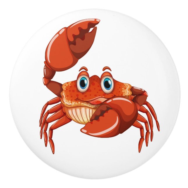 Precious Animals Theme Crab Ceramic Knob (Front)