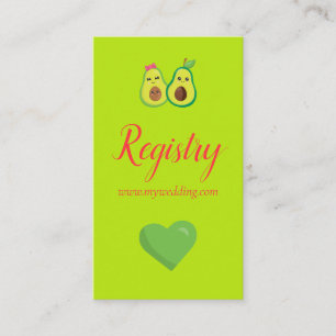 Precious Avocados in Love Wedding Enclosure Card