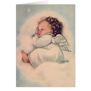 Precious Baby Girl Angel sleeping in cloud