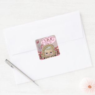 Precious Baby Girl Roses Square Sticker