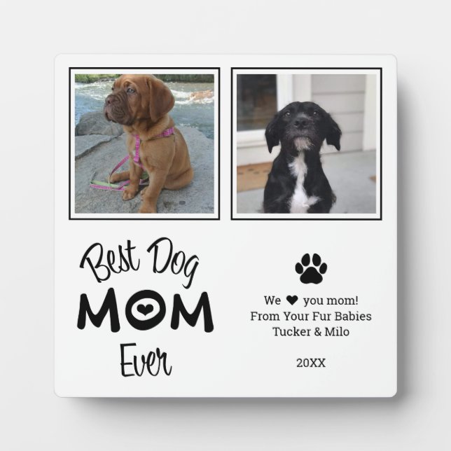 Precious Best Dog Mum 2 Photo Plaque (Front)