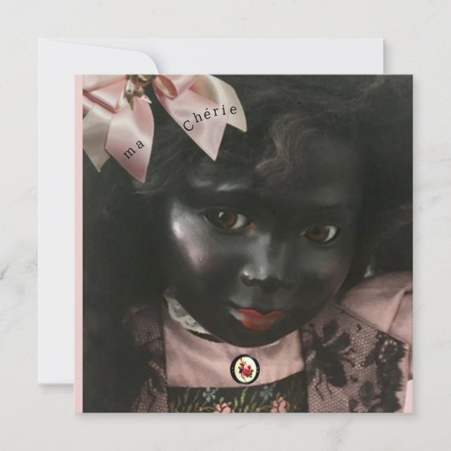 Precious Black Doll Valentine/Greeting Card (Front)