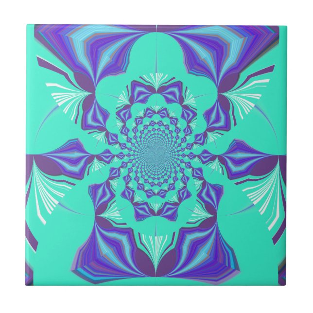 Precious blue ceramic tile (Front)