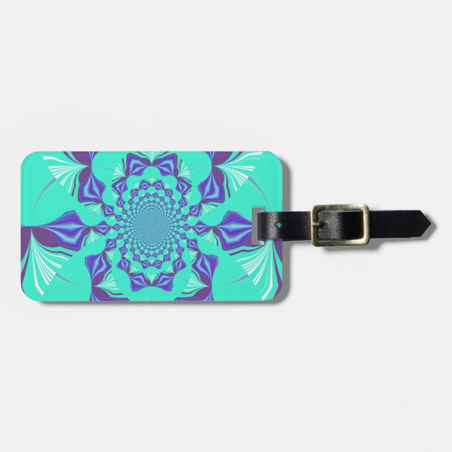 Precious blue luggage tag (Front Horizontal)