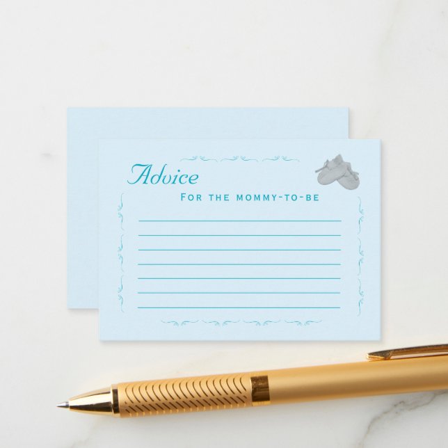 Precious Bundle Boy Baby Shower  Advice Card (Front/Back In Situ)