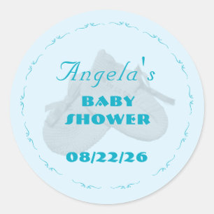 Precious Bundle Boy Baby Shower Classic Round Sticker