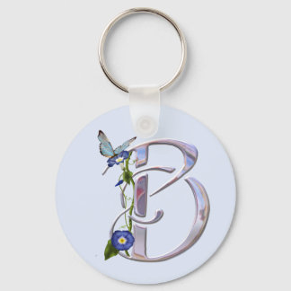 Precious Butterfly Initial B Key Ring