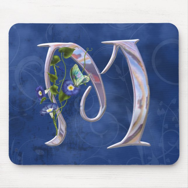 Precious Butterfly Initial M Mouse Pad (Front)
