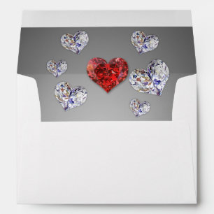 Precious Elegant Diamond Hearts Envelope