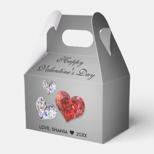 Precious Elegant Diamond Hearts Favour Box