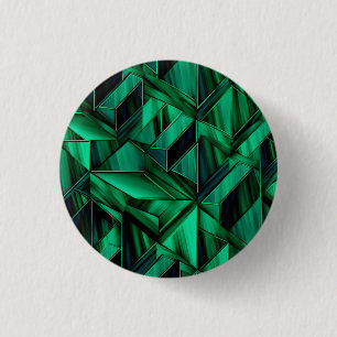 Precious emerald gemstone inspired 3 cm round badge
