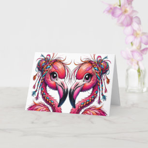 Precious Flaunty Flamingos Card