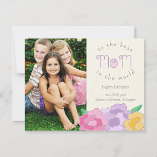 Precious Florals Happy Birthday Mum Photo Card