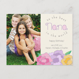 Precious Florals Happy Birthday Nana Photo Card