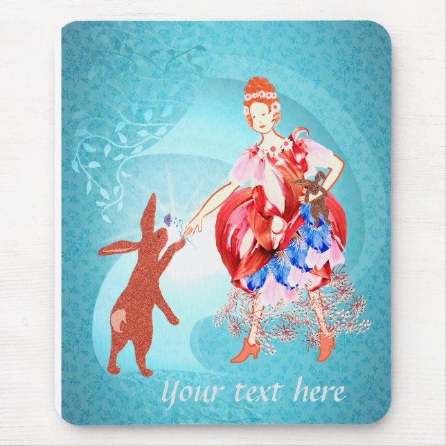Precious Friendship Hare Princess   Mouse Pad (Front)
