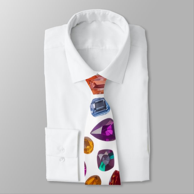 Precious Gems - Men's Custom Necktie (Tied)