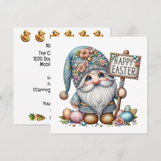 Precious Gnome Easter Theme Invitation (Front/Back)
