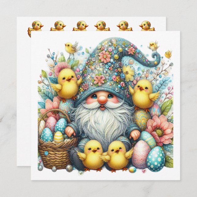 Precious Gnome Easter Theme Invitation (Front/Back)