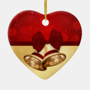 Precious Golden Christmas Bells Ceramic Tree Decoration