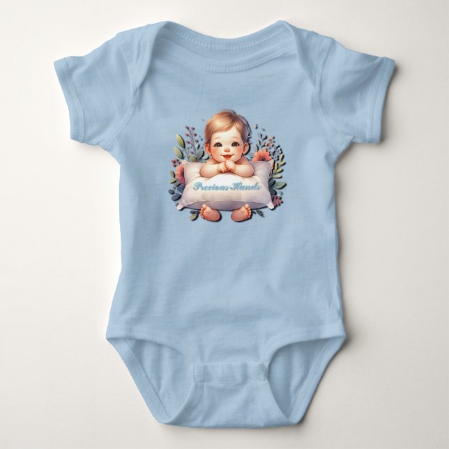 Precious Hands Baby Boy Bodysuit (Front)