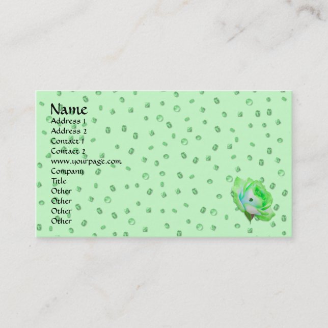 precious Irish Rose template Business Card (Front)