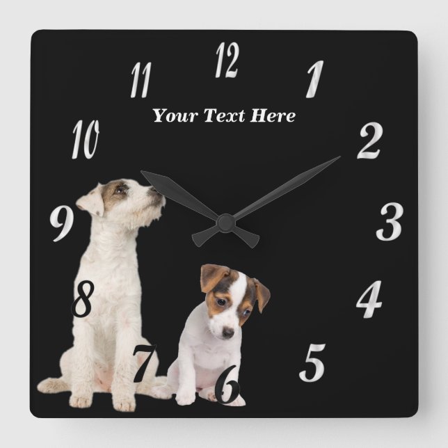Precious Jack Russell Terrier Puppies Wall Clock (Front)