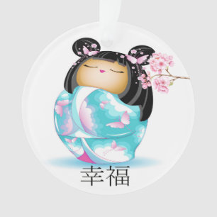 Precious Japanese Kokeshi Doll Ornament