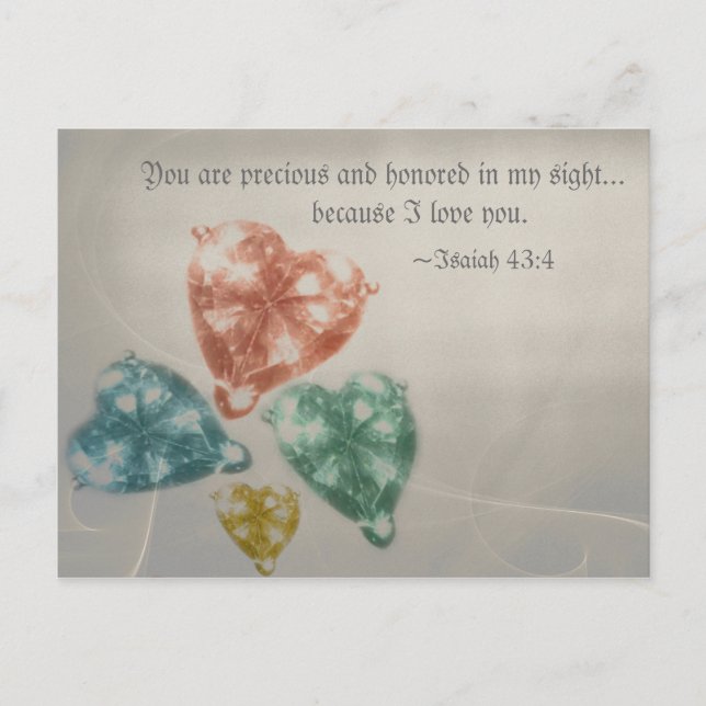 Precious Jewels Scripture Postcard (Front)