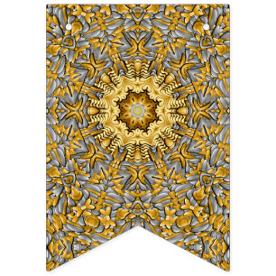 Precious Metal Gold Silver Vintage Kaleidoscope Bunting