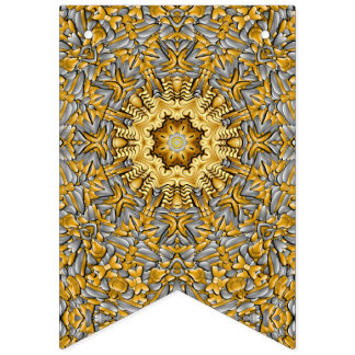 Precious Metal Gold  Silver Vintage Kaleidoscope Bunting