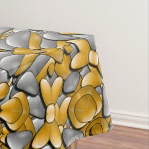 Precious Metal Gold Silver Vintage Kaleidoscope Tablecloth