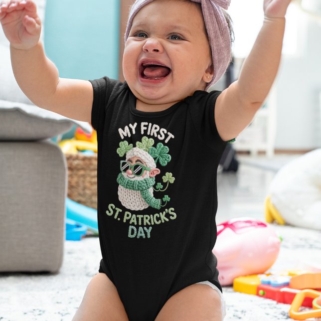 Precious My First St Patricks Day Faux Yarn Set Baby Bodysuit (Creator Uploaded)
