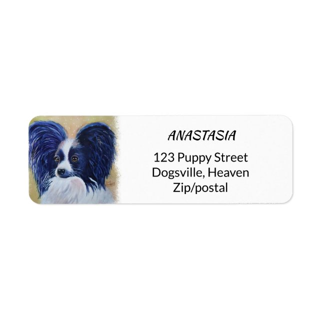 PRECIOUS PAPILLON RETURN ADDRESS LABEL (Front)