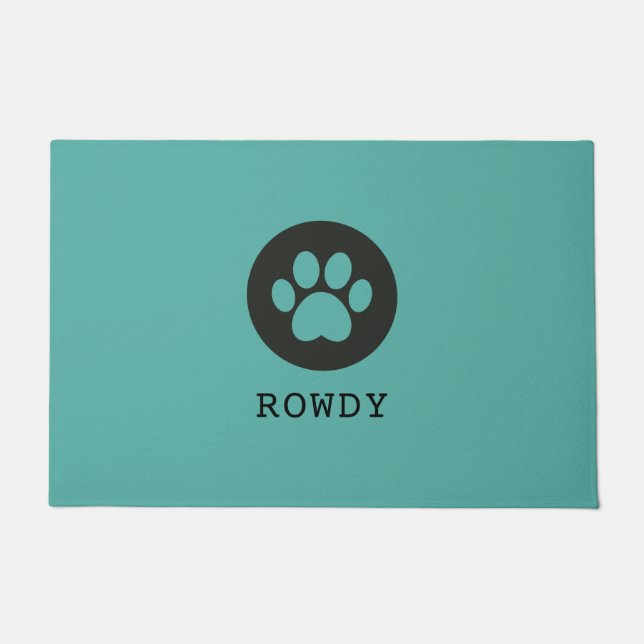 Precious Pawcels logo customisable food mat (Front)