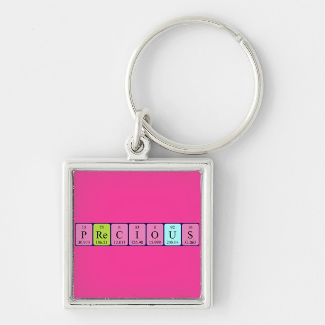 Precious periodic table name keyring (Front)