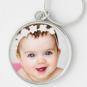 Precious Photo Memory Mother's Day Silver Round  Key Ring