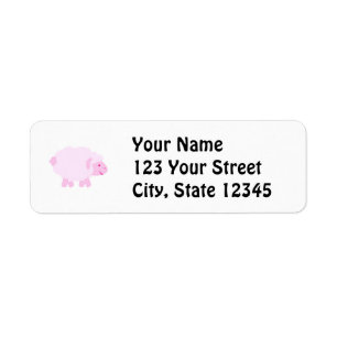 Precious Pink Little Lamb Return Address Label