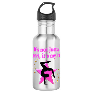 PRECIOUS PINK STAR GYMNASTICS INSPIRATIONAL QUOTE 532 ML WATER BOTTLE